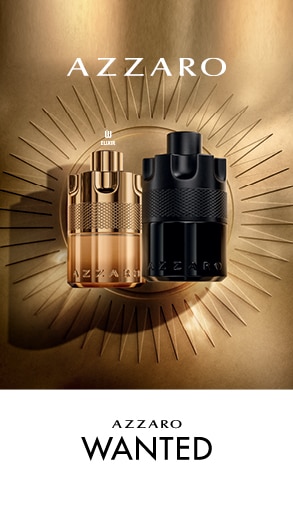 Azzaro Wanted parfüm kollekció – arany és fekete üveg luxus férfi illatokhoz, elegáns dizájn online vásárláshoz.